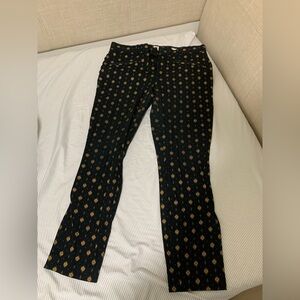 GAP Black and Gold Patterned Skinny Ankle Pants